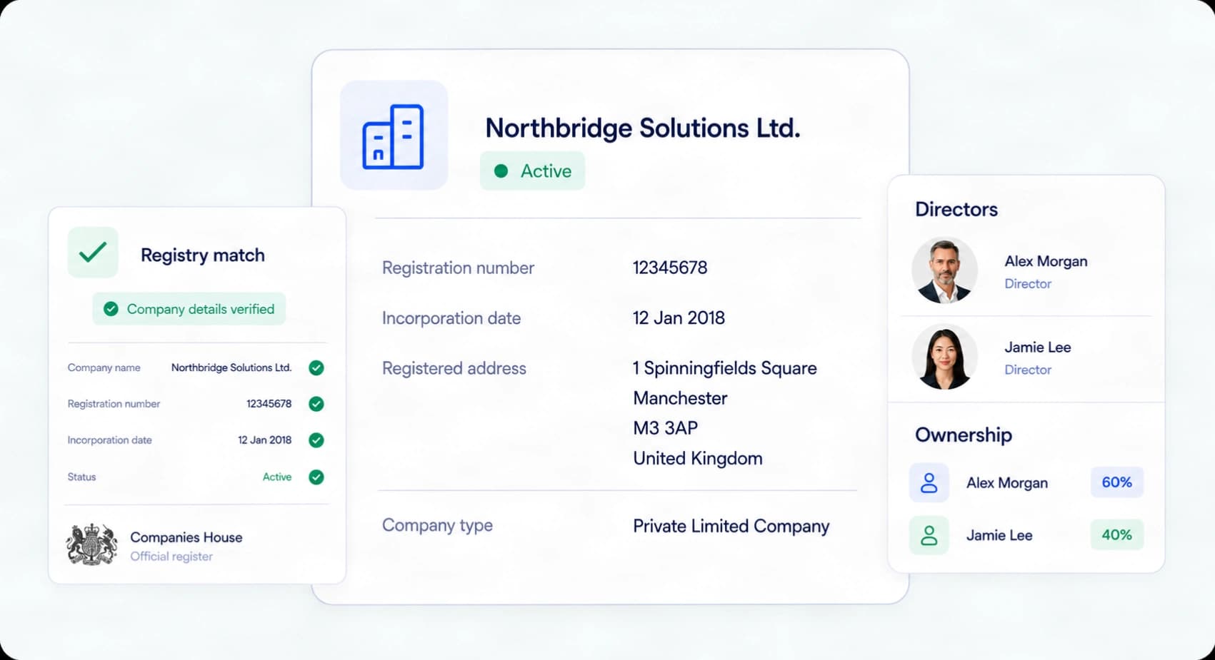 Verified company registry, directors, and ownership information