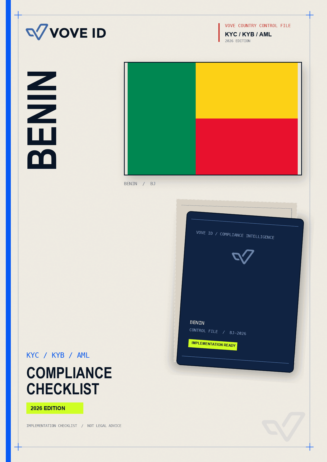 Benin KYC, KYB and AML compliance checklist cover