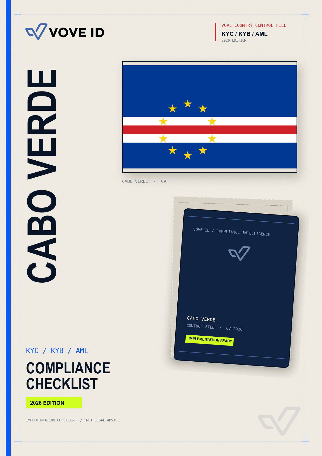 Cabo Verde KYC, KYB and AML compliance checklist cover