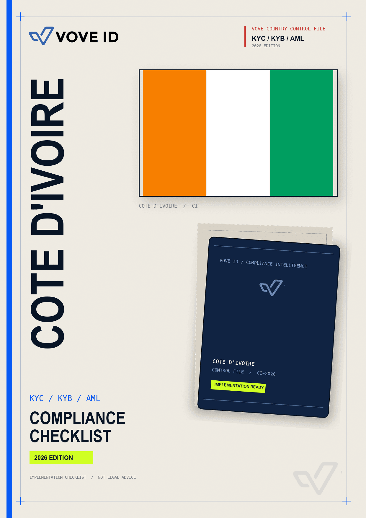 Côte d'Ivoire KYC, KYB and AML compliance checklist cover