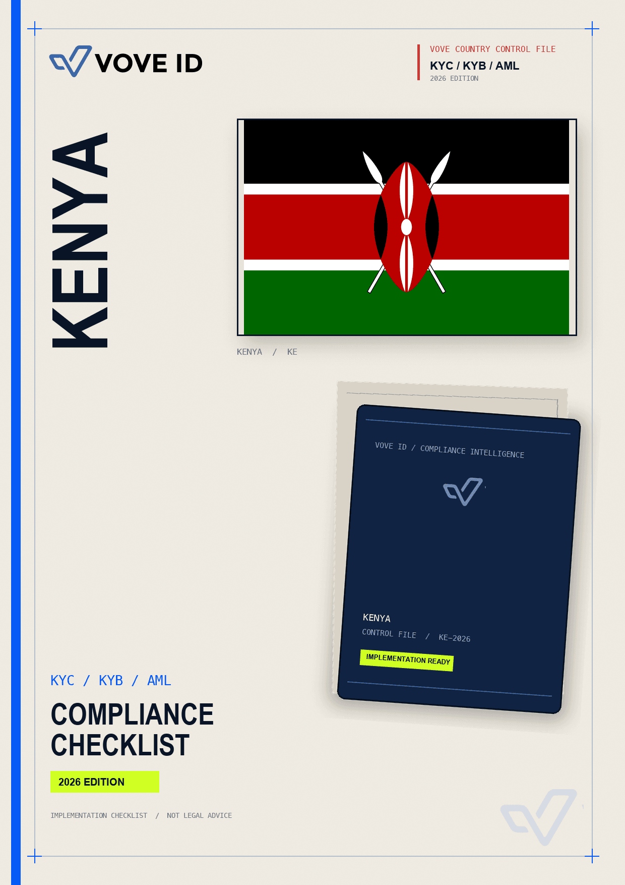 Kenya KYC, KYB and AML compliance checklist cover