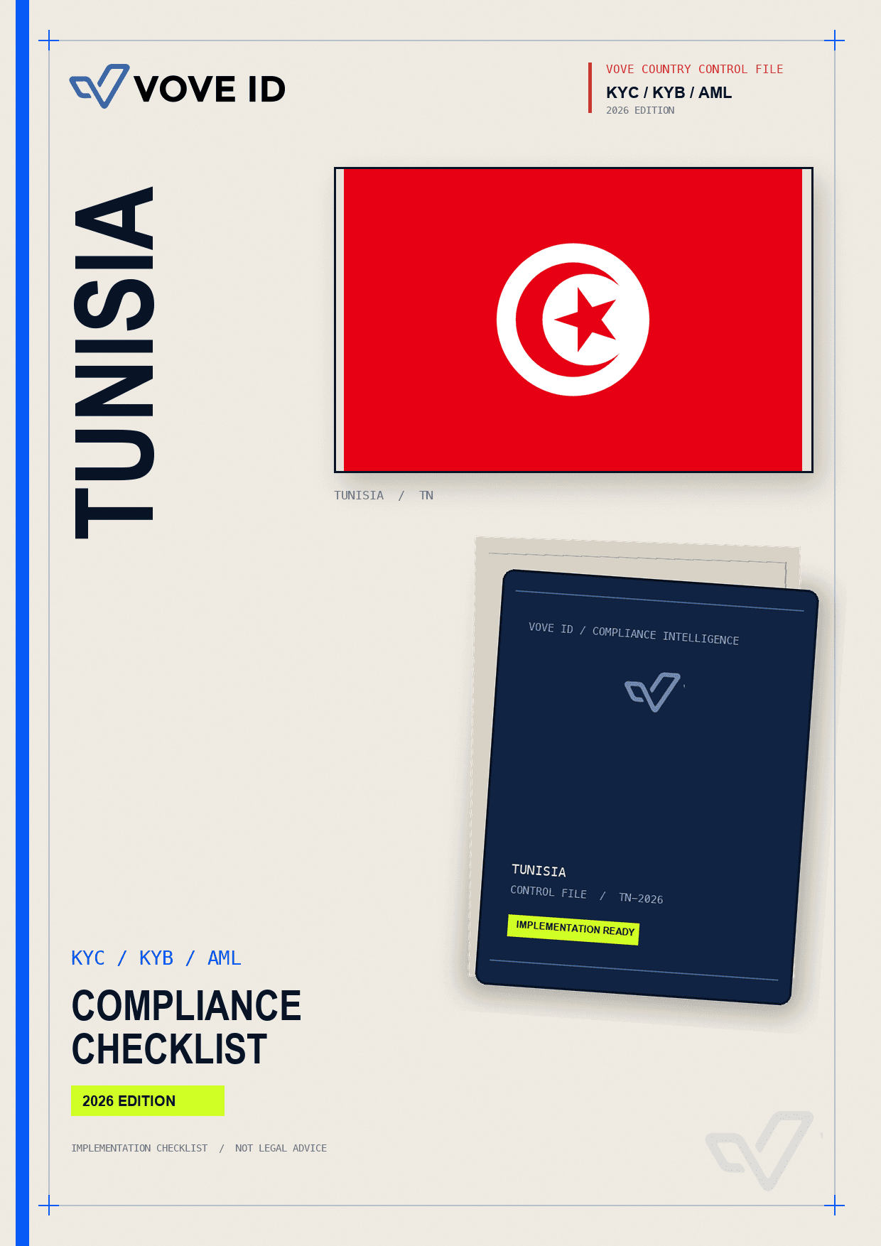 Tunisia KYC, KYB and AML compliance checklist cover
