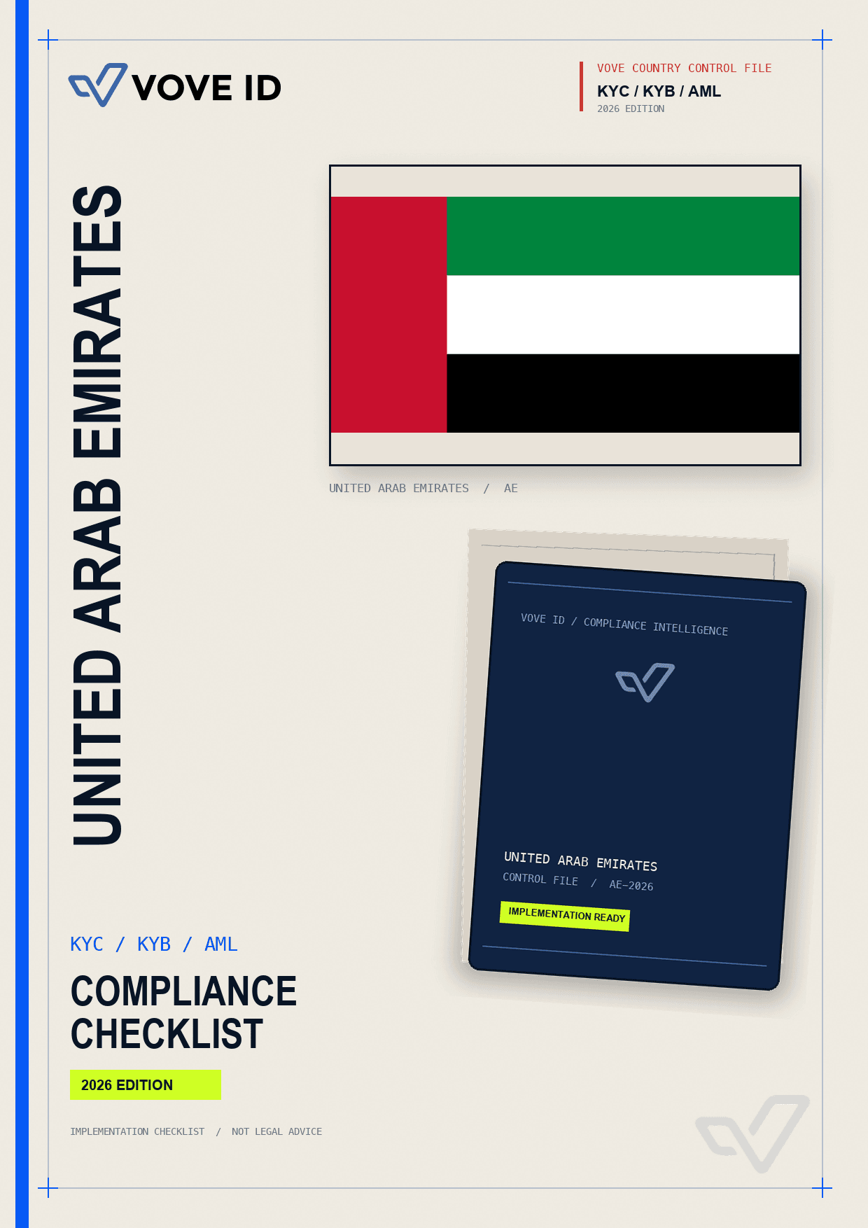 United Arab Emirates KYC, KYB and AML compliance checklist cover
